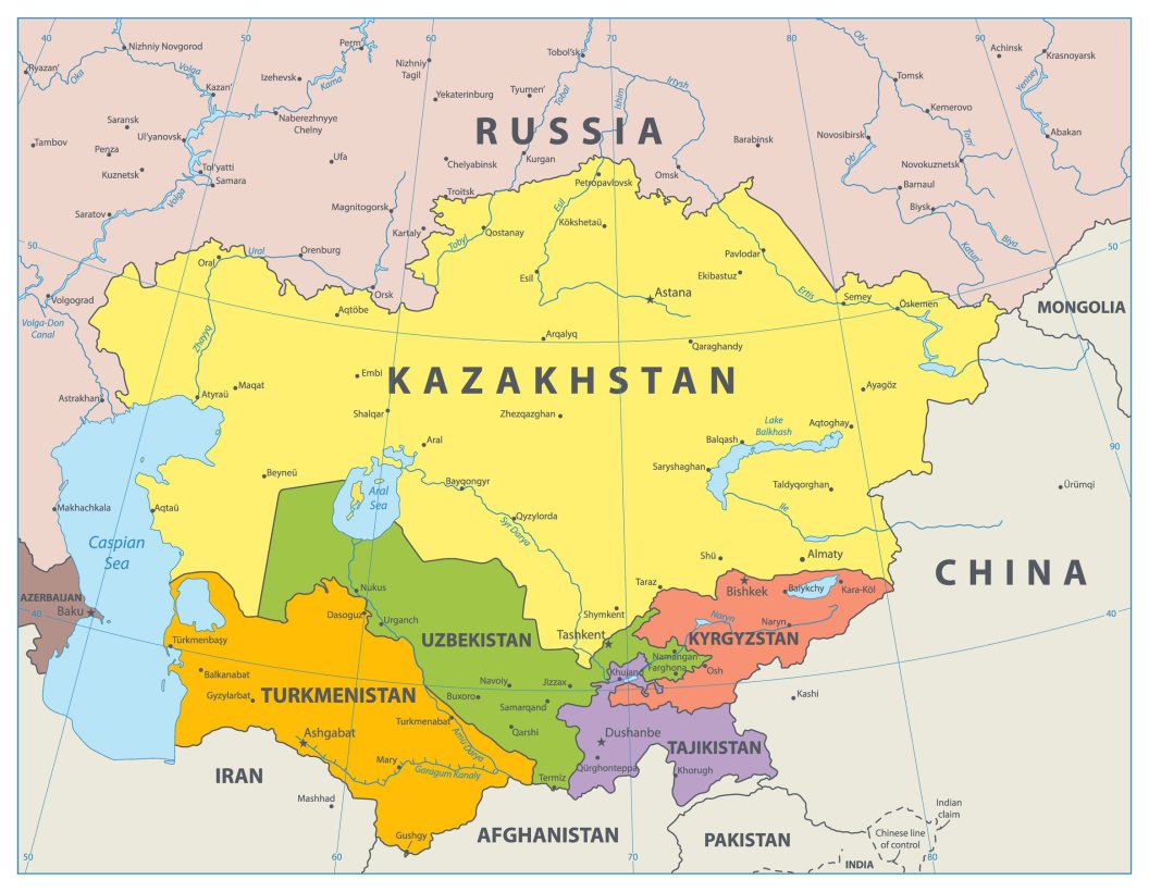 Kazakhstan on the map